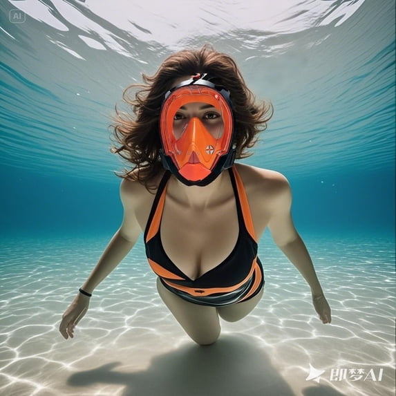 Full Face Snorkel with Advanced Breathing System for Underwater Exploration and Adventure