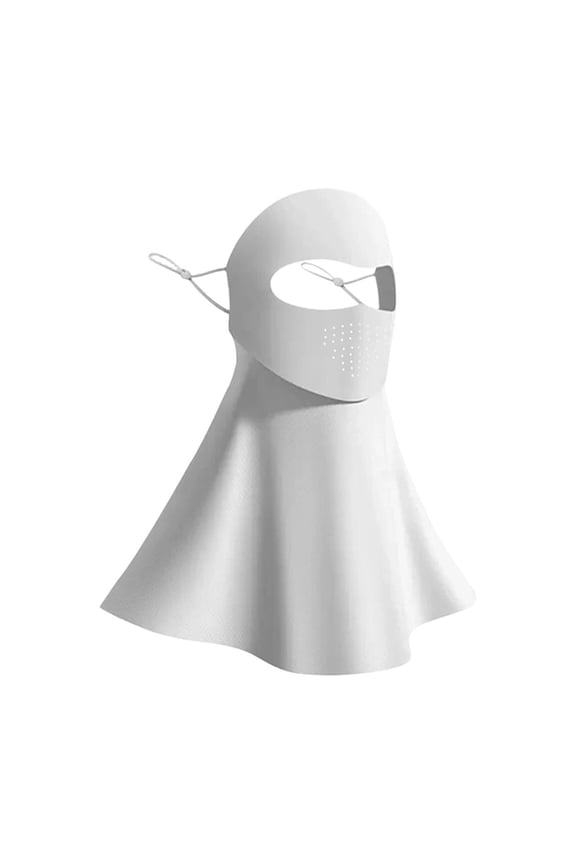 Full Face Sun Mask, Lightweight Breathable UV Protection with Neck Coverage & Adjustable Strap, for Cycling Hiking Fishing, Gray