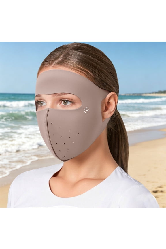 Full Face Sun Mask, Solid Color Ear Loop Design for Complete Coverage and Sun Protection, Essential Gear for Hiking, Running, Cycling, Motorcycling, and Outdoor Adventures