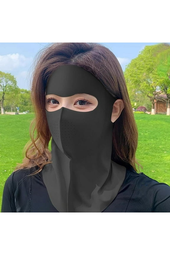 Full Face Sun Protection Mask UV Facekini with Cover Ice Silk Riding Sunshade for Beach Outdoor Sports and Sun Protection