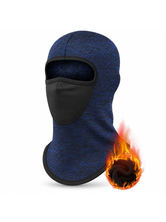Full Face Thermal Balaclava Fleece Hood Neck Warmer for Ski Snowboard Motorcycle Navy Blue