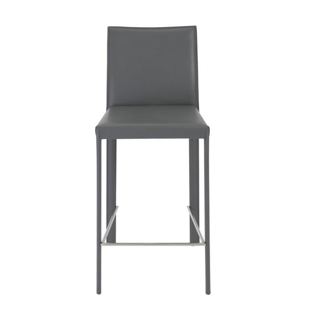 Full Faux Leather Counter Stools, Gray - Set of 2 - Walmart.com