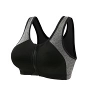 NGW682 Full Figure Bras Tanks With Built In Bra Support Women's High Impact Racerback Bra Wireless Full Coverage Push Up Sports Bra Cross Back Adjustable Exercise BraWhite 40C