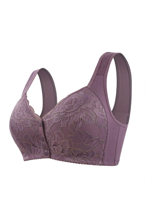 Full Figure Bras for Women Seamless Bra Feature V-Neck Molded Bra Style W-1784 Purple 58
