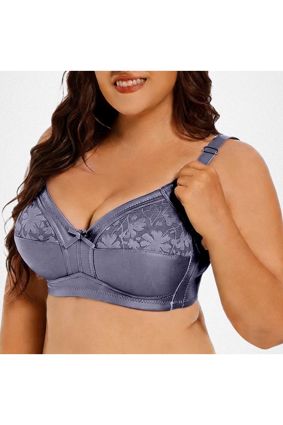 Full Figure Lace Seamless Underwire Bra for Everyday Comfort and Support with Side Coverage and T-Shirt Friendly Design, 36, Blue