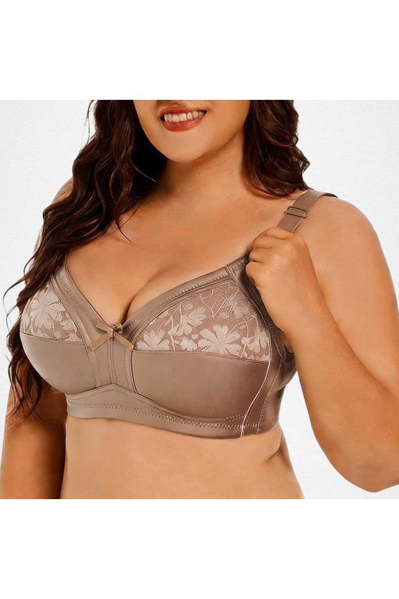 Full Figure Lace Seamless Underwire Bra for Everyday Comfort and Support with Side Coverage and T-Shirt Friendly Design, 38, Brown