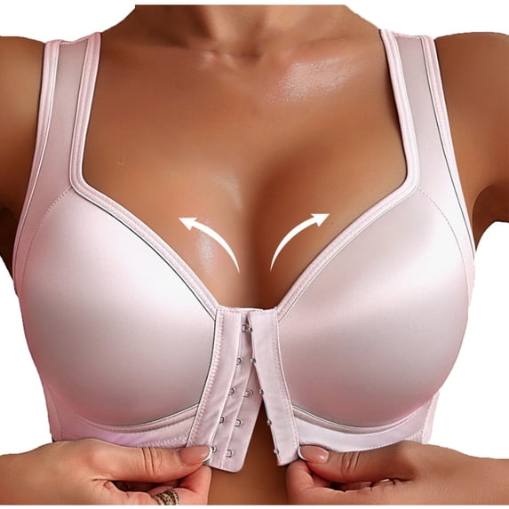 Full Figure Plus Size MagicLift Front-Closure Posture Back Bra Wirefree