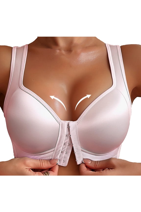 Full Figure Plus Size MagicLift Front-Closure Posture Back Bra Wirefree