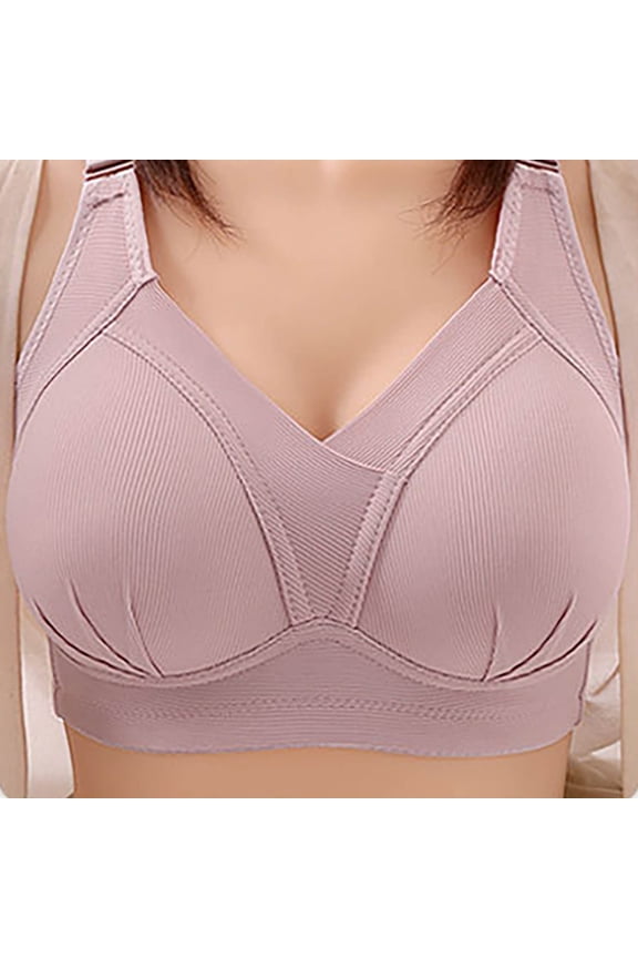 Full Figure Support Bra Seamless Wireless Comfort Everyday Wear Side Coverage Lift Plus Size Underwire Free Inner, 36, Pink
