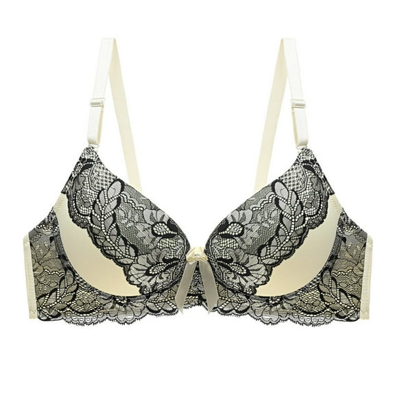Full Figure Underwire Bras for Women Plus Size Embroidery Lace Breathable Mesh Push up T-Shirt Bras Back Hook & Eye Closure