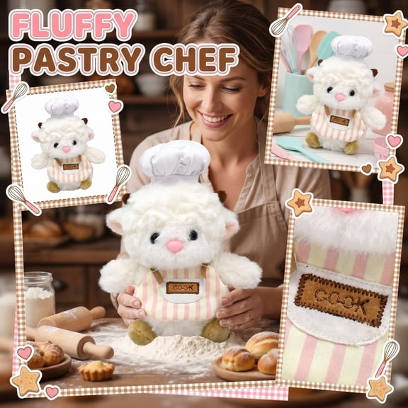 Full Filled Chef Plush Toy Soft Fabric Cartoon Embroidery Home Decoration Gift For Friends Graduation Party Decor Adult Teen
