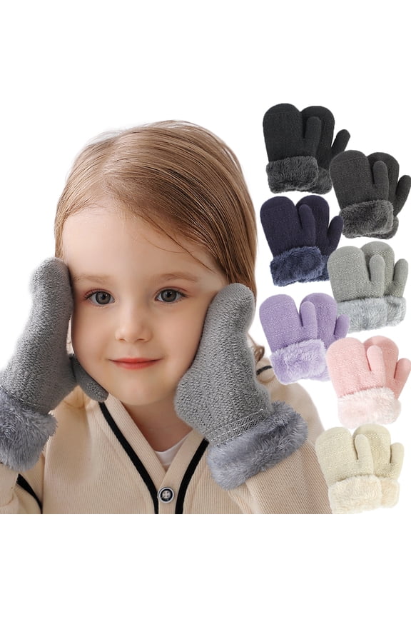 Full Finger Gloves Fluffy Plush Winter Warm Mittens Hand Warmer for for Boys Girls