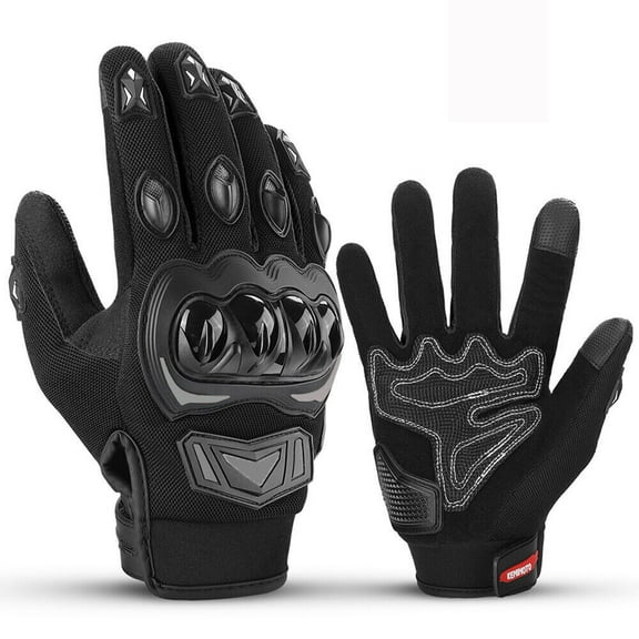 Full Finger Motorcycle Gloves for Men, Touchscreen Riding Gloves with Shell, Anti-Slip Dirt Bike Gloves for Motorbike, Racing, Cycling, Dirt Bike, ATV, UTV, Motocross, BMX, Camping, Hiking