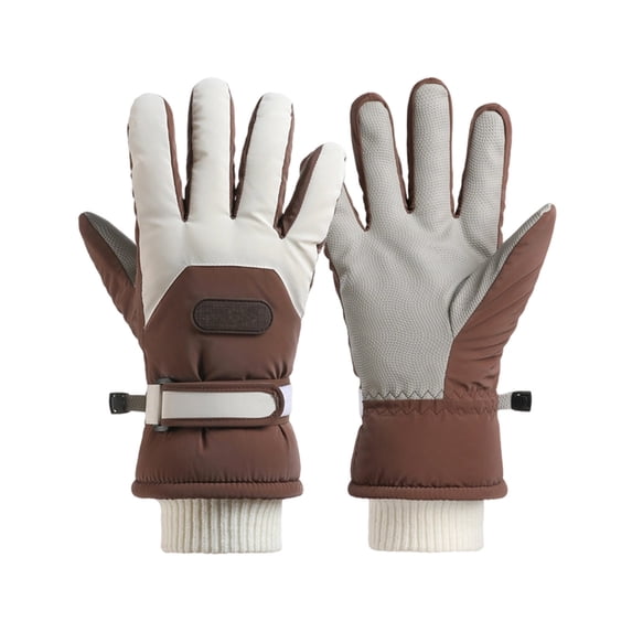 Full Finger Touch Screen Ski Gloves, Winter Warm Waterproof Windproof Fleece Lined for Cycling and Outdoor Activities, Cold Weather Protection with Insulated Design