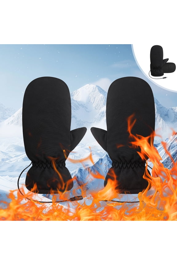 Full-Finger USB Heated Knitted Gloves, Thickened Electric Warm Gloves, Waterproof USB Heating for Online Classes Gaming Writing Winter Warmth (A)