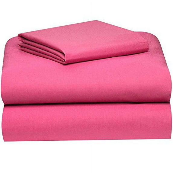 Full Fitted Sheet Only - Soft & Comfy 100% Cotton- By Crescent Bedding (Full , Pink)