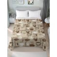 thumbnail image 1 of Full Flat Sheet Only Coffee Cup Cafe Retro Text Seamless Soft Microfiber Cooling Bedding Sheets Abstract Graffiti Style Flat Bed Sheet, 1 of 9