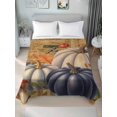 thumbnail image 1 of Full Flat Sheet Only Vintage Autumn Pumpkins Soft Microfiber Cooling Bedding Sheets Fall Mushroom on Newspaper Flat Bed Sheet for Hotel,Home Decor, 1 of 9