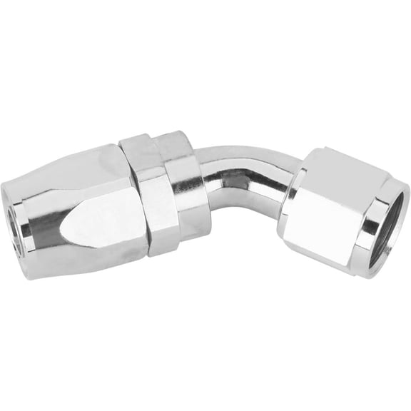 Full Flow Swivel Hose End Fitting, 45 Degree, Nickel, -10 AN