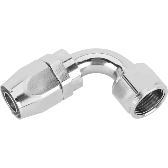 Full Flow Swivel Hose End Fitting, 90 Degree, Nickel, -12 AN