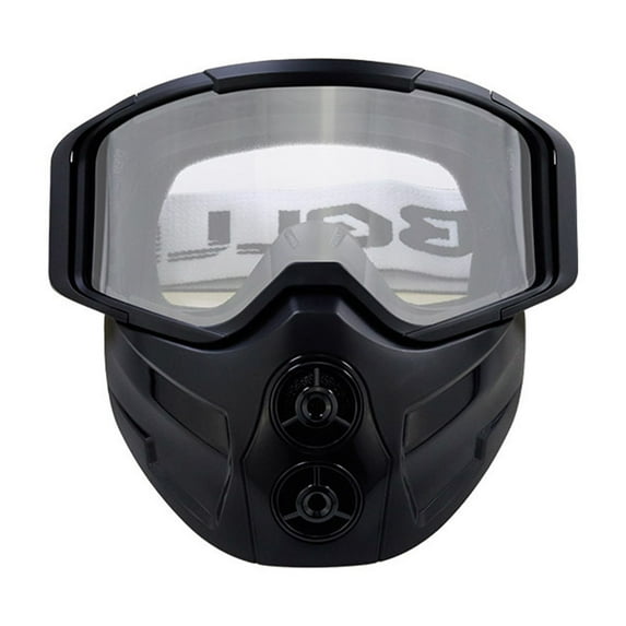 Full Frame Windshield Motorcycle Desert Windshield | Removable Antifog Goggles & Face Mask | UV Protection & Cold Weather Shield | Helmet-Compatible Ski Mask with Adjustable Straps