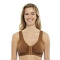 thumbnail image 1 of Carole Martin Full-Freedom Cotton Comfort Bra Wireless Front Closure Style 7276 Cafe 40, 1 of 31
