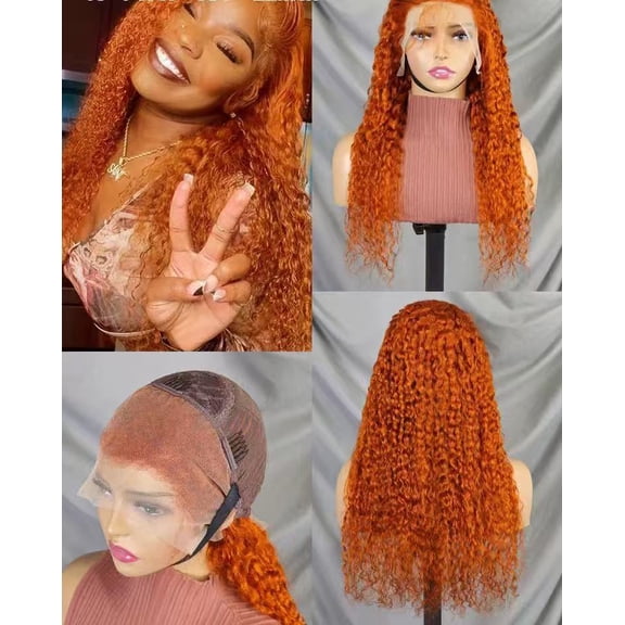 Full Frontal Lace Glueless 22inch Wig WATER WAVE 200% High-Density Pre-Plucked Human Hair Wigs Long Hair