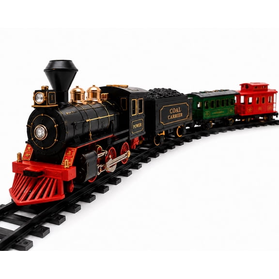 Battery Powered Toy Train Set for Kids Ages 3+, Lights & Sounds, 5 Train Cars, 53 x 30 in Track