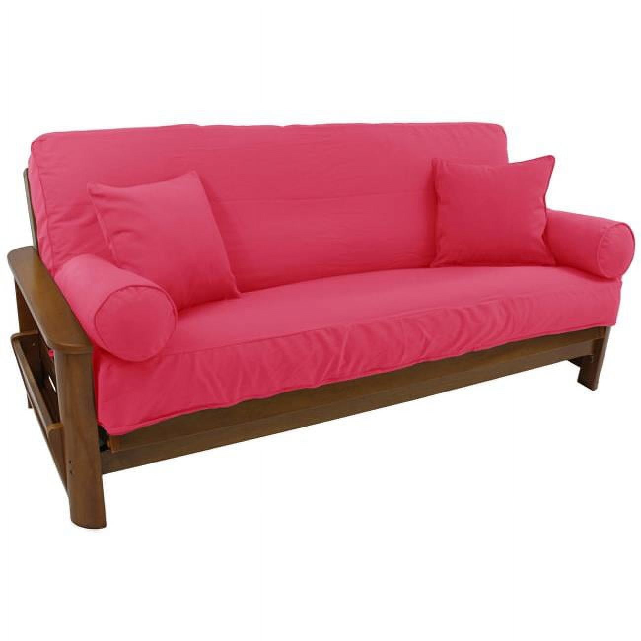 Full Futon Cover Set with Two 18 in. Pillows & Two Bolsters, Bery Berry