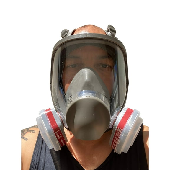 Full Gas Face Cover Reusable Respirator , Paint Vapors, Dust Mold, Chemicals Large ,Gray Color for Adult