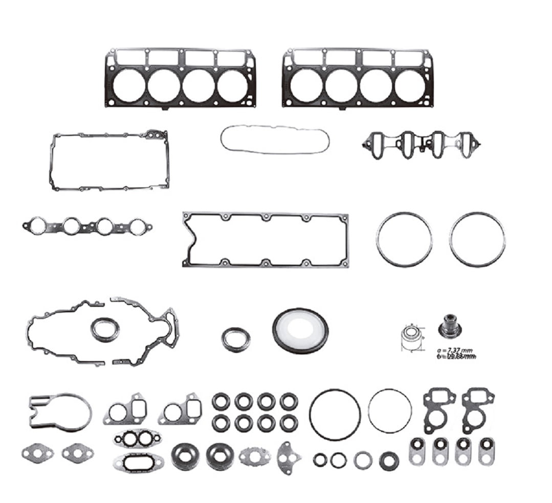 Full Gasket Set Compatible with 200107 GM V8 4.8L or 5.3L OHV 16V Vortec LM7, L59, LM4 VIN