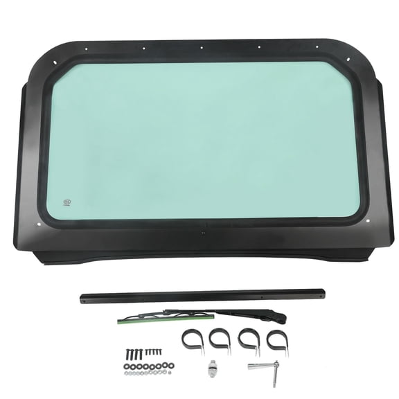 Full Glass Windshield with Wiper for Off-Road Vehicles Fits 2008-2014 Pola ris RZR 570, 800, XP 900 Models
