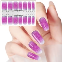Full Glitter Gradient Nail Polish Strips Self Decal Stickers For Women Girls Design Wraps Sets