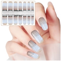 Full Glitter Gradient Nail Polish Strips Self Decal Wraps For Women And Girls Sets