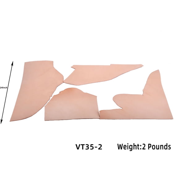 Full Grain  8/9OZ Veg-tan Cowhide Leather Scraps Leftover Leather Pieces 2 Pounds