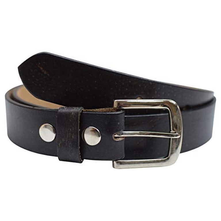 Full Grain Genuine Leather Black Casual Dress Belt with Removable Buckle -  Walmart.com