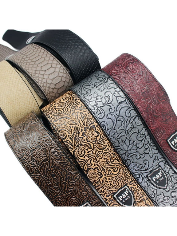 Full Grain Genuine Padded Soft Leather Guitar Strap for Electric, Acoustic, and Bass Guitars