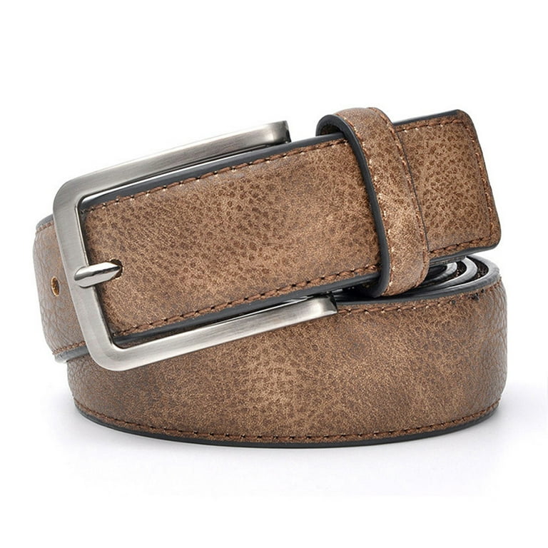 Full Grain Leather Belt for Men | Mens Belt Casual with Cow Leather | Roll  Buckle Oval Hole for Smooth Wear,120cm，G184387