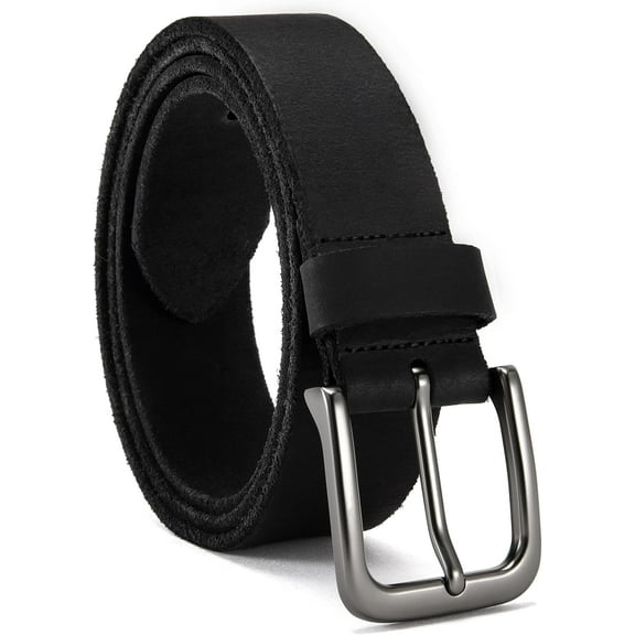Full Grain Leather Belt for Men, Work Belts for Men Heavy Duty, Daily Wear for Jeans Pants-Black40,Black