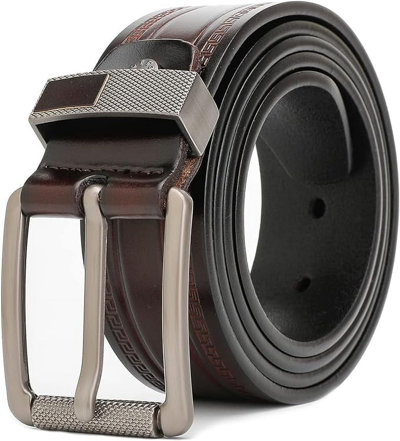 Full Grain Leather Belt for Men with Single Prong Buckle, 100% Cow