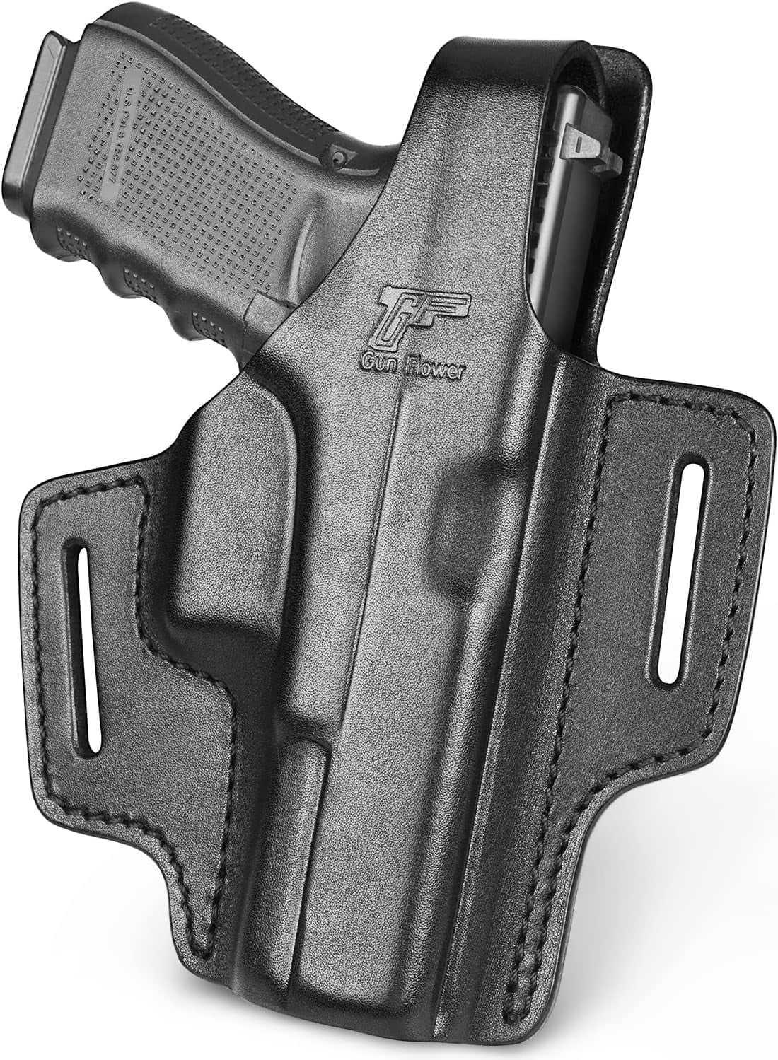 Full Grain Leather, OWB Leather Holster for Glock 17 19 19X 22 23 45,Right Hand