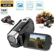 Portable Full HD 1080P High Definition Digital Video Camera, DV Camcorder Camera Recorder with Mic & Speaker, 16MP 2.7 Inch Colourful LCD Display Screen 16X Digital Zoom Digital Camera
