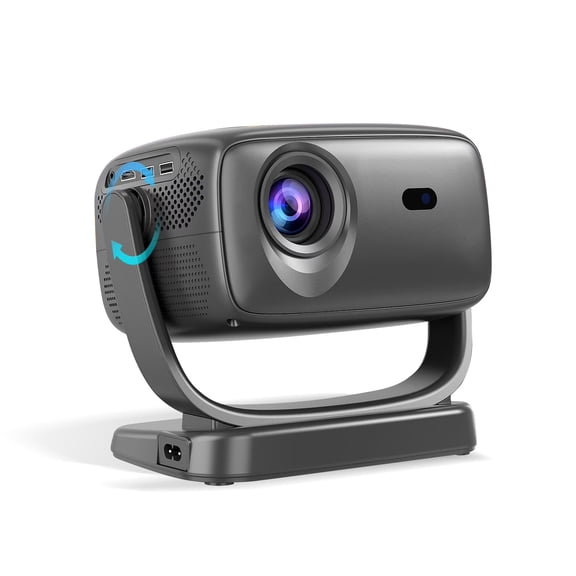 Full HD 1080P 180 Rotatable Portable Mini Projector,Movie Projector for Indoor Outdoor Use,Wi-Fi 6 & Bluetooth 5.2,Auto Keystone & Electric Focus for Home Theater