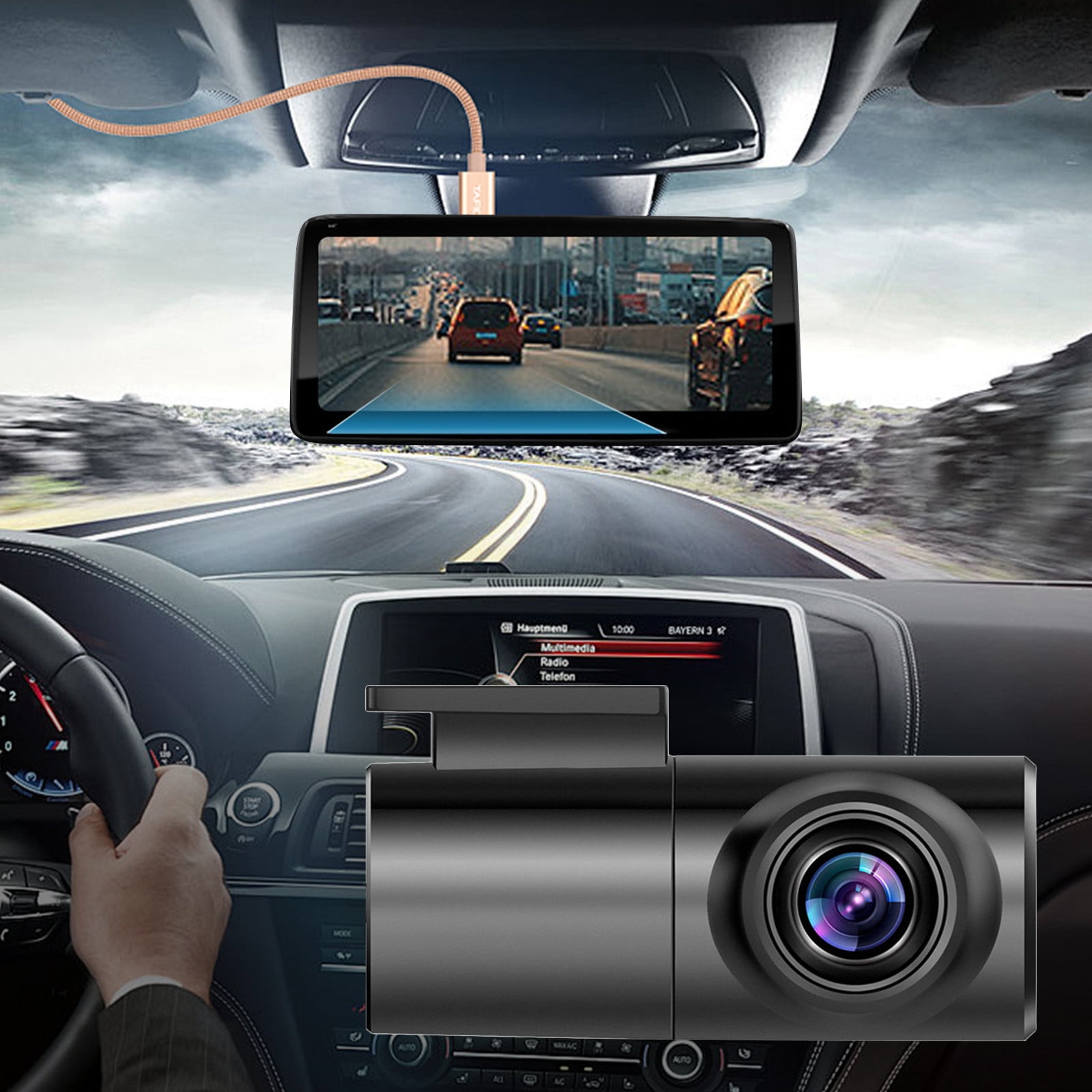 Full HD 1080P Dash Cam Video Recorder Driving For Front And Rear ...