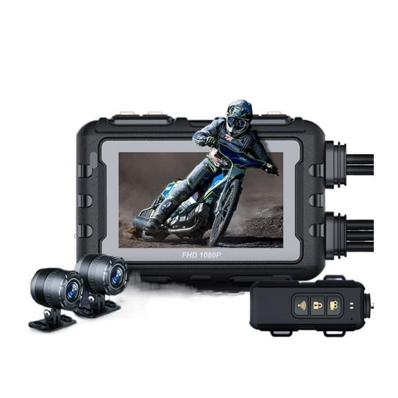 Full HD 1080P Motorcycle DVR Dash Cam Front Rear View Waterproof Motorcycle Camera GPS Logger Recorder Box ,Easy Installation& Fit All Vehicles