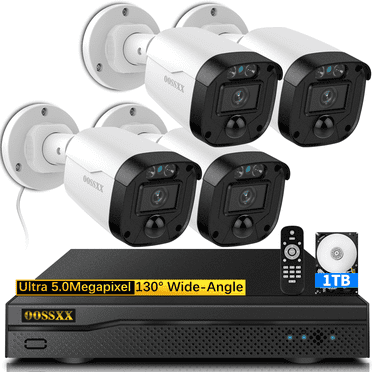 {Full HD 5MP Definition & Night Vision} Outdoor Wired Security Camera System with 1TB Hard Drive