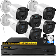 OOSSXX Surveillance Dvr Kits, 5MP Definition Wired Cameras for Home Security,2TB Hard Drive Incleded
