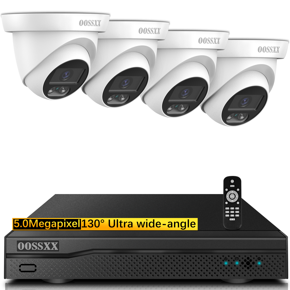 {Full HD 5MP Definition} Wired Security Camera System Outdoor Home