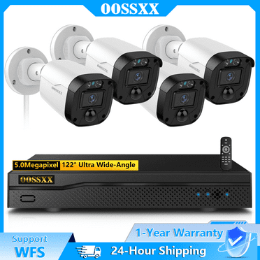 {Full HD 5MP} Outdoor Wired Security Camera System with Night Vision, No Hard Drive