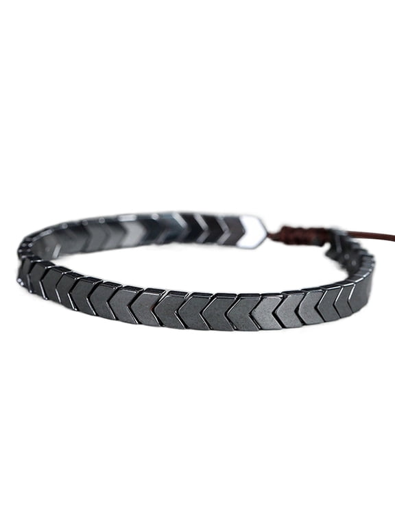 Full Handmade Natural Hematite Bracelet Minimalist Men Women Braclet Adjustable Yoga Arrows Braslet Fashion Jewelry Gift